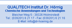 QUALITECH Institut Dr. Hornig - Chemische Anwendungen und Technologien
