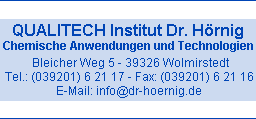 QUALITECH Institut Dr. Hrnig - Chemische Anwendungen und Technologien